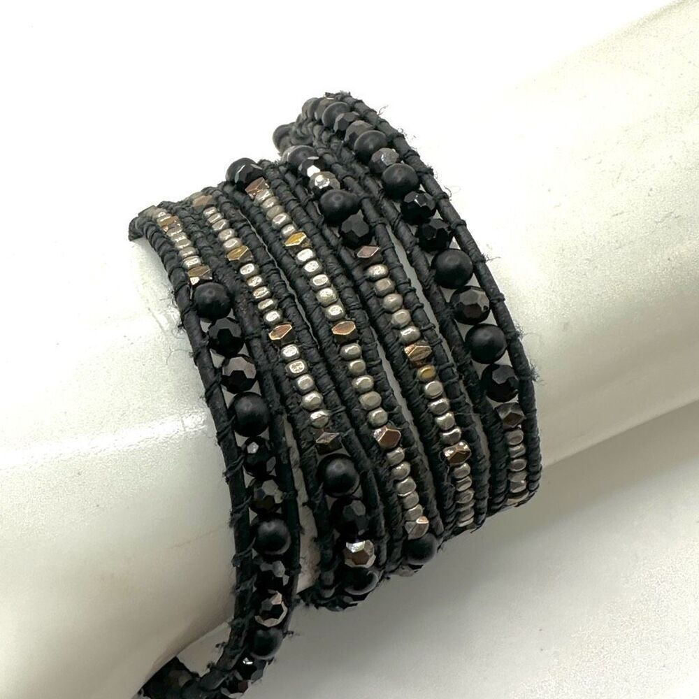 Nakamol black beaded wrap bracelet